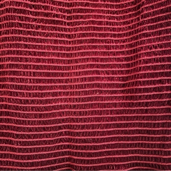 new Aqua Wine Red Smocked Off Shoulder Mini Dress US L - Picture 8 of 8